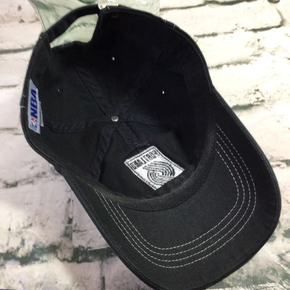 NBA Portland Trail Blazers Hat‎ Mens OSFA Black Silver Adjustable Ball Cap